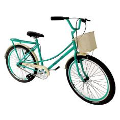 Bicicleta aro 26 feminina ceci barra forte cesta bagag mary