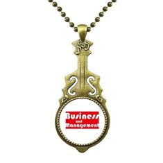 DIYthinker Major Business and Management Colar vermelho antigo com pingente de música de guitarra