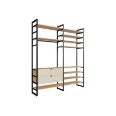 guarda-roupa closet modulado industrial philly ii 2 gv cedro e off white 197 cm