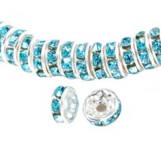 Xeahung 100 peças de contas de metal vazadas espaçadoras de contas soltas 8 mm contas espaçadoras de liga de prata para fazer joias, pulseiras, brincos, colar, miçangas, enfeite de Natal, presentes de