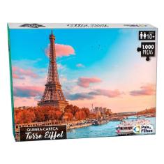Quebra Cabeca Torre Eifel 1000 Pçs 63,7 X 45,5 Cm Pais Filho