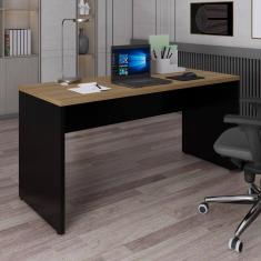 Mesa Retangular Pé Painel 150 Cm Espresso Móveis Amadeirado/Preto