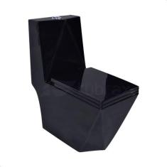 Vaso Sanitário Monobloco Completo Caixa Acoplada Privada Preto modelo 