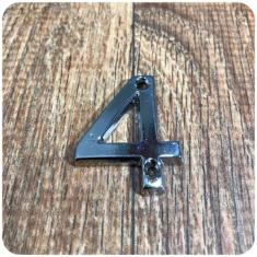 Número 4 Residencial Pequeno Para Apartamento Cromado - MetalCromo