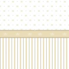 Papel De Parede Dourada Com Coroa Quarto Infantil Adesivo - LRP