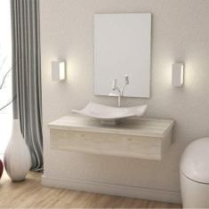 Bancada para Banheiro 80cm com cuba Folha F44 800w Metrópole - Compace