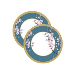 Sousplat Flores Azul - NSW, com base, 2 Peças