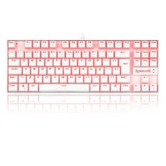 Teclado Mecânico  Redragon Kumara Lunar White Single Color LED Vermelho Switch Azul