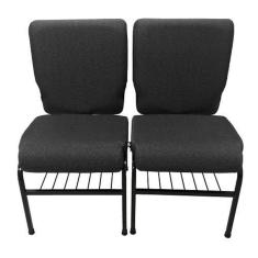 02 Cadeiras para Igrejas c/ Porta Biblía e Porta Cálice Preto