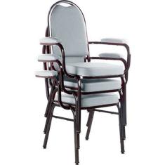 Kit com 3 Cadeiras para Auditório Linha Hotel Cinza