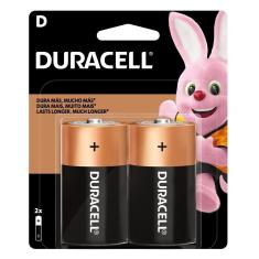 Pilha Alcalina Grande D com 2 unidades - Duracell
