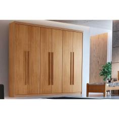 Guarda Roupa Solteiro Hawaii 6 Portas E 2 Gavetas Naturale - Rufato