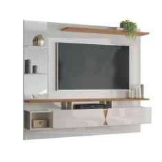 Painel para TV Intense Lukaliam Off White/Damasco