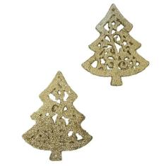 Kit Enfeite De Natal 10 Cm Wincy Com 2 Pinheiros Em Glitter Árvore De 