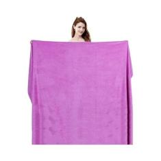 Toalha de Banho de Microfibra Super Grande - Cinza, Macia, Alta Absorç