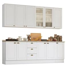 Cozinha Completa Americana 6 Peças Branco Com Tampo - Móveis Henn Branco