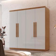 Guarda Roupa Casal Amsterdã 100% MDF 4 Portas 3 Gavetas - Rufato