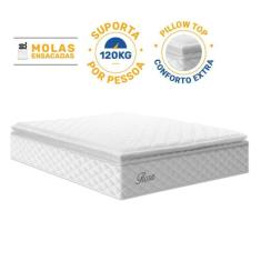 Colchão de Molas Ensacadas Pillow Top Flora Casal 138 cm - Lucas Colch