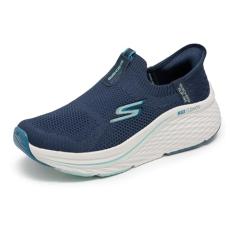 Skechers Tênis feminino Max Cushion Elite 2.0 Eternal Hands Free Slip-ins, Azul marinho/azul, 36