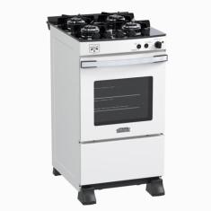 Fogao 4 Bocas Venax Gaudi Vetro Vitreo Branco Gas Glp, 110V