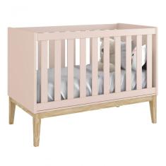 Berço Americano Classic New Rosa Fosco Com Natural - Reller