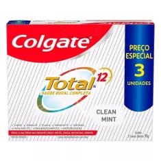 Creme Dental Colgate Total 12 Clean Mint 3 unidades 90g