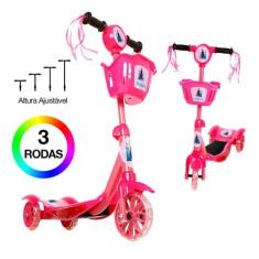 Brinquedo Patinete Infantil Frozen 3 Rodas Com Luz E Som E C - Art Bri