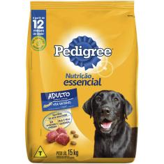 Ração Seca Pedigree Nutrição Essencial Carne para Cães Adultos Raças Médias e Grandes - 15 Kg