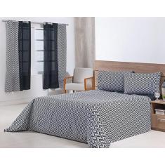 Jogo Lençol 4 Peças Cama Viúva 1,88Mx1,28Mx30Cm 100% Algodão - Thais E