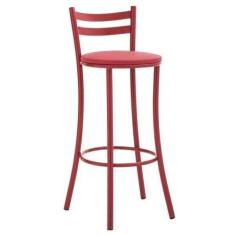 Banqueta Alta em Aço para Cozinha com Encosto - Unimóvel