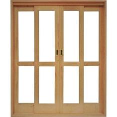 Porta de Correr Madeira 4 Folhas Madersilva 2,15mx2,00mx14cm