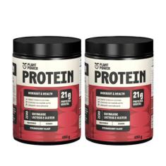 2x Proteína Vegana Morango Plant Power 490g, Morango