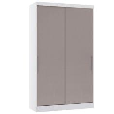 Guarda Roupa Modulado 134,50cm 2 Portas De Correr Alpes Luciane Móveis Branco Pf Com Cinammon Pf