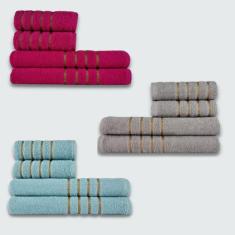 Jogo de Toalhas 12 peças Coleção Montreal 100% Algodão RS+CZ+VD - Toal