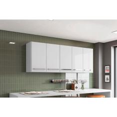 Armario Suspenso para Cozinha 5 Portas Branco Santorini Brienza Movelaria