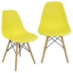 Kit 2 Cadeiras Charles Eames Eiffel Wood Design Varias Cores - Magazin