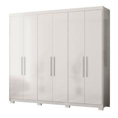 Guarda Roupa Casal 6 Portas 4 Gavetas Venice com Pés Branco - Demóbile