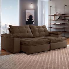 Sofá 5 Lugares Espanha Retrátil e Reclinável 290cm Marrom - Celflex, M