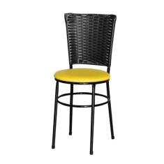 Cadeira Para Cozinha Preta Hawai - Lamar Design, Amarelo