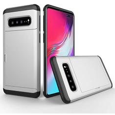 SORAKA Capa para Samsung Galaxy S10 5G com porta-cartões Capa para carteira Capa blindada para Samsung Galaxy S10 5G Capa para PC TPU de camada dupla Capa à prova de choque
