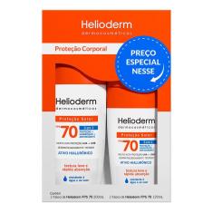 Kit Protetor Solar Corporal Helioderm 3 em 1 FPS 70 200ml e Protetor Solar Corporal Helioderm 3 em 1 FPS 70 120ml