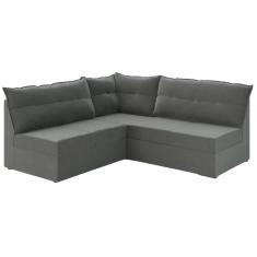 Sofá de Canto 5 Lugares Renaut Suede Cinza Mamflex