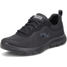 Skechers Tênis feminino Flex Appeal 4.0, Preto/turquesa, 34
