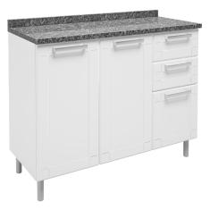 Balcão 105x85,3cm 3 Portas em Aço (com Tampo) - Bertolini 6114 Múltipla