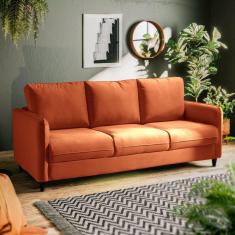 Sofá Orquídea 3 Lugares em Veludo CabeCasa MadeiraMadeira Terracota