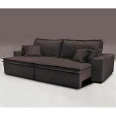 Sofa Retrátil e Reclinável com Molas Cama Inbox Premium 2,72m tecido em linho Marrom