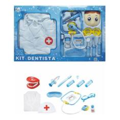 Kit Dentista Infantil Com Luz E Som 13 Peças Azul Fenix