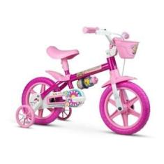 Bicicleta Bicicletinha Infantil Aro 12 Flower Rosa - Nathor
