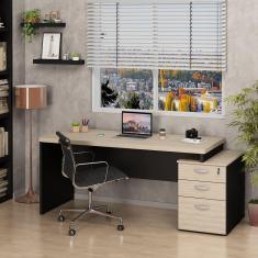 Mesa De Escritório Pedestal 3 Gav 1.90x70 Tpo 40mm Netmobil