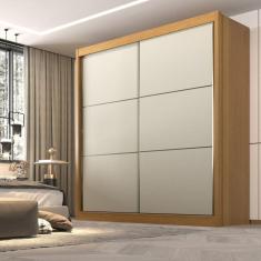 Guarda Roupa Casal 2 Portas 6 Gavetas 100% MDF Hawai Cinamomo/Off White